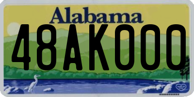 AL license plate 48AK000