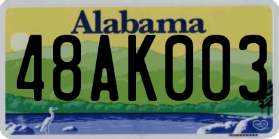 AL license plate 48AK003