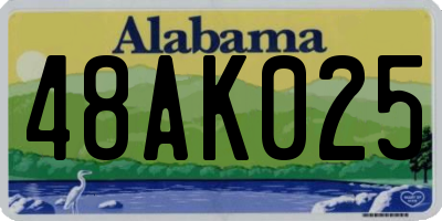 AL license plate 48AK025