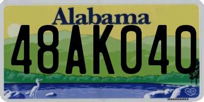 AL license plate 48AK040