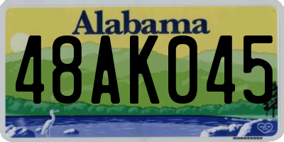 AL license plate 48AK045