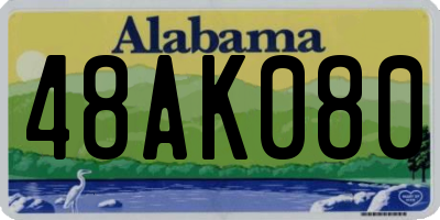AL license plate 48AK080