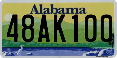 AL license plate 48AK100