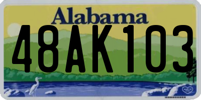 AL license plate 48AK103