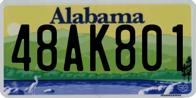 AL license plate 48AK801