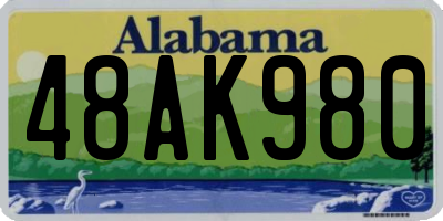 AL license plate 48AK980