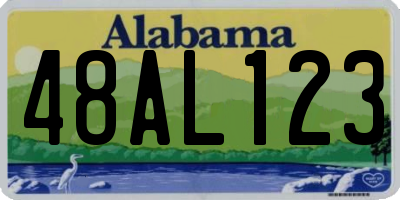AL license plate 48AL123