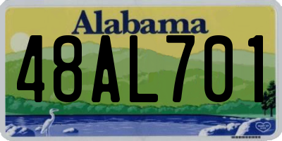 AL license plate 48AL701