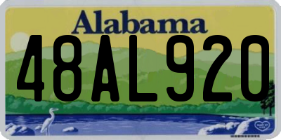 AL license plate 48AL920