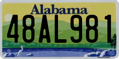 AL license plate 48AL981