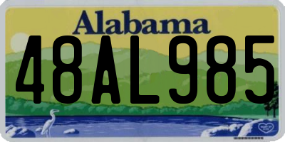 AL license plate 48AL985
