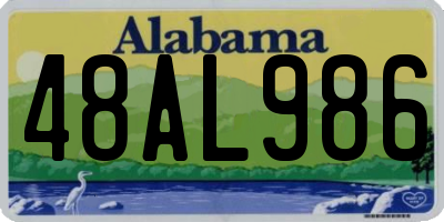 AL license plate 48AL986