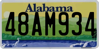 AL license plate 48AM934