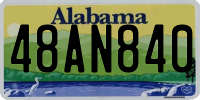 AL license plate 48AN840