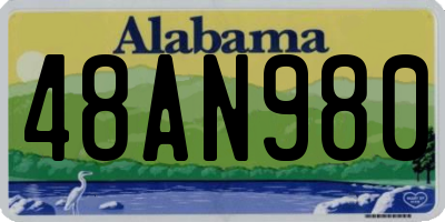AL license plate 48AN980