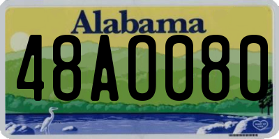AL license plate 48AO080