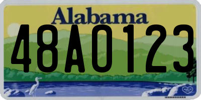 AL license plate 48AO123