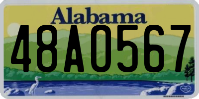AL license plate 48AO567