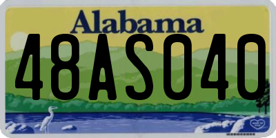 AL license plate 48AS040