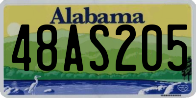 AL license plate 48AS205