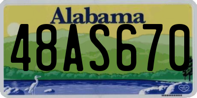 AL license plate 48AS670