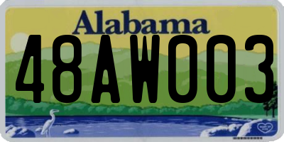 AL license plate 48AW003