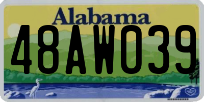 AL license plate 48AW039