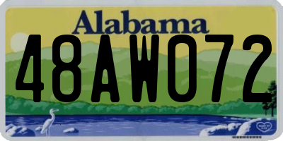 AL license plate 48AW072
