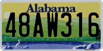 AL license plate 48AW316
