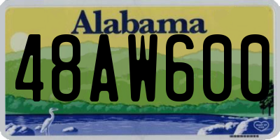 AL license plate 48AW600