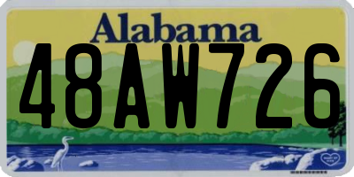 AL license plate 48AW726