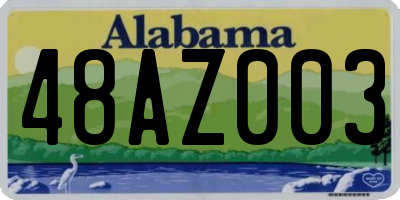 AL license plate 48AZ003