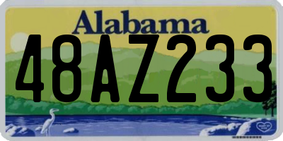 AL license plate 48AZ233