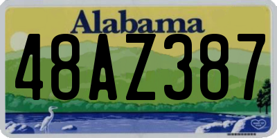 AL license plate 48AZ387