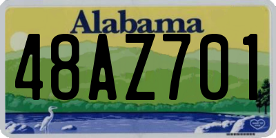 AL license plate 48AZ701