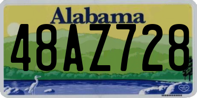 AL license plate 48AZ728