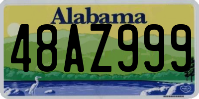 AL license plate 48AZ999