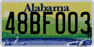 AL license plate 48BF003