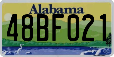 AL license plate 48BF021