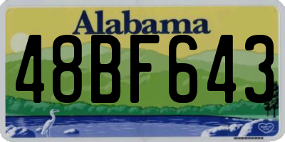 AL license plate 48BF643