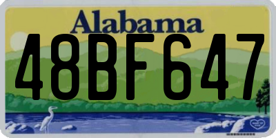 AL license plate 48BF647