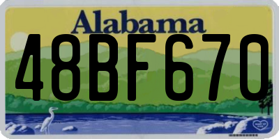 AL license plate 48BF670