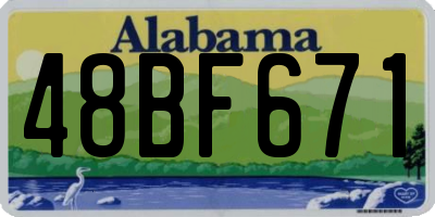 AL license plate 48BF671