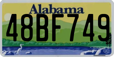 AL license plate 48BF749