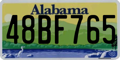 AL license plate 48BF765