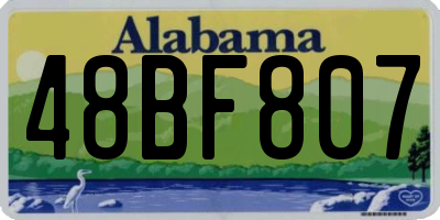 AL license plate 48BF807