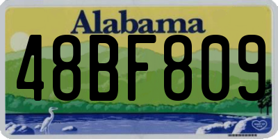 AL license plate 48BF809