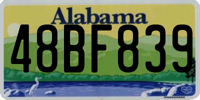 AL license plate 48BF839