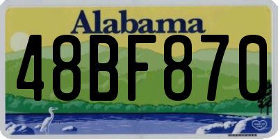 AL license plate 48BF870