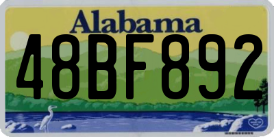AL license plate 48BF892